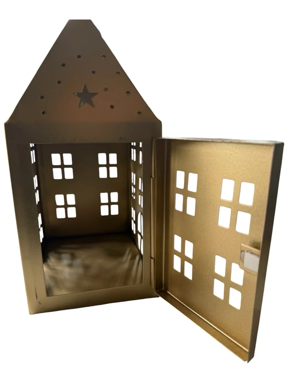 NWT Set of 7 Gold Metal Christmas Houses